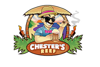 design awesome tropical beach bar logo