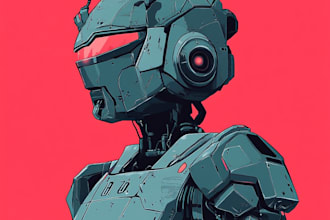 make a mecha robot illustrations