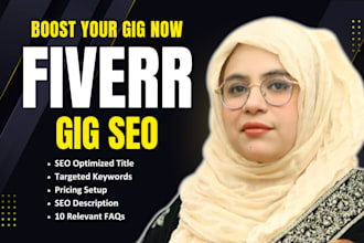 write fiverr gig SEO title, tags, pricing, description, faqs