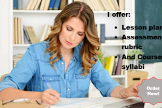professionally draft lesson plans, syllabus and rubric