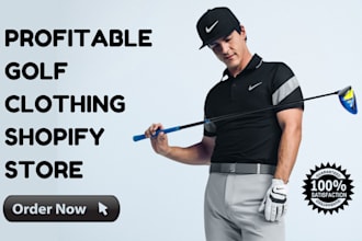 design highly profitable golf clothing shopify store golf store golf website