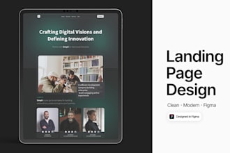 design a modern landing page in figma for startups and saas