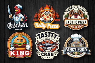 design restaurant, fast food, food truck, burger, pizza, bbq, chef, chicken logo
