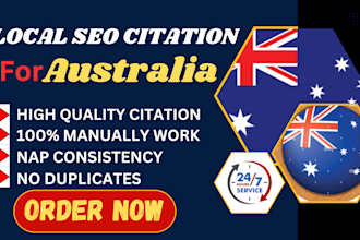 do 200 live australia local citations and directory submissions for local SEO