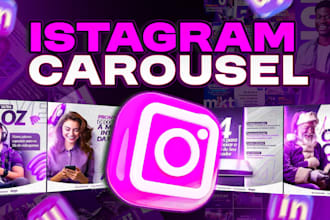 design attractive social media, linkedin and instagram carousels, facebook ads