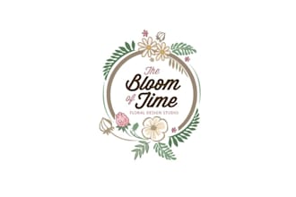 create a hand drawn floral and botanical watercolor logo