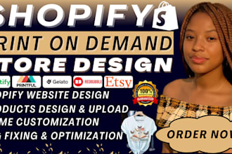 design print on demand shopify website esty printify tshirt shopify store design