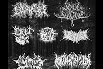 costum font hand drawing, death metal, logo design