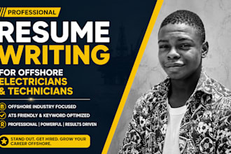 write an ats compliant resume for offshore electricians and technicians