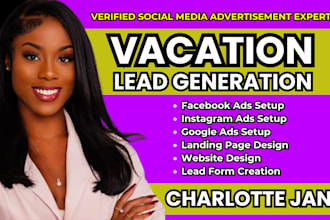 vacation leads travel agency lead facebook ads google ads vacation video ads