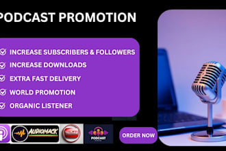 do apple podcast spotify podcast promotion to USA UK for plays and subscribers