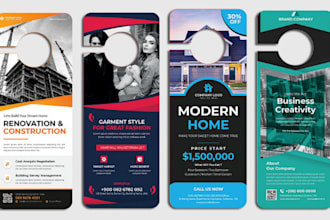 design professional door hanger designs, rack cards and business postcards