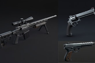 create 3d game assets, roblox models, weapons, props, and custom game art
