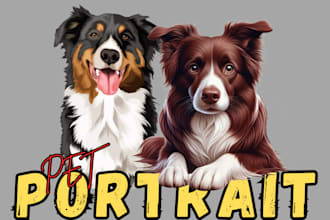 design a custom disney cute pet, cat dog portrait illustration in my art style