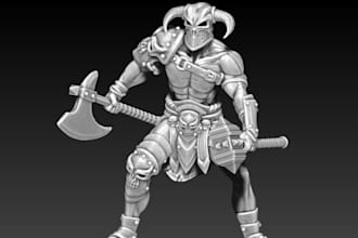 be sculptor stl character, figure zbrush,tabletop dnd miniature, gcode,bust mesh
