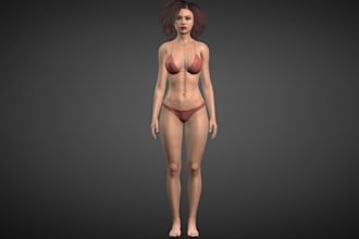 3d character model,rig3d model for animaze, realistic iclone texture,vrm avatar