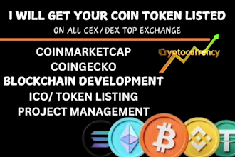do coin listing, token listing, coinmarketcap, coingecko and setup price