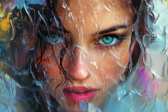 digitally paint your image in the style of an abstract oil painting