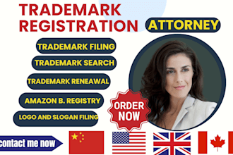 be attorney for trademark registration, renewal, search for amazon brands in USA