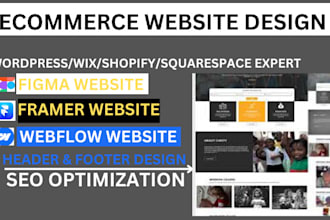 wordpress squarespace wix website figma framer webflow design redesign shopify