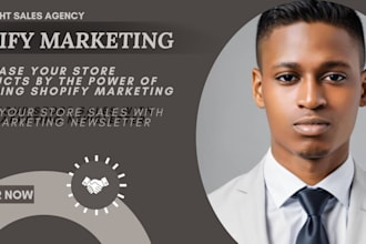 setup shopify sales marketing dropshipping marketing and store manager