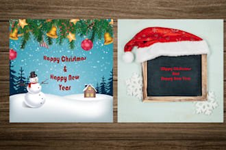 greeting card, christmas card, holiday invitation card, or party poster design