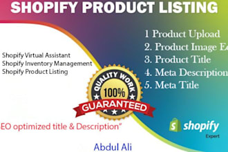 write stunning shopify product descriptions, product listings with SEO
