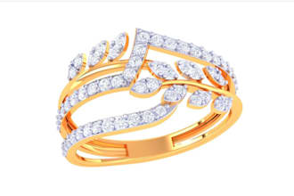 render 3d leaf flower ring, jewelry ring, cocktailing, detailed diamond,stl file