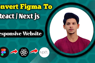 convert figma to react, next js website with tailwind css