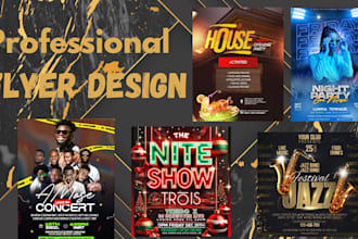 design birthday,musical, christmas,newyear, concert,event and party flyer design