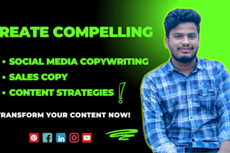 create compelling content strategies, sales copy, and social media copywriting