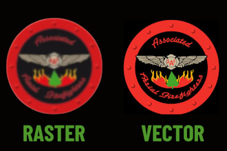do vector tracing, convert raster image to vector logo and fix blurry icons