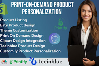 setup etsy shopify product personalizer in teeinblue, customily and zepto