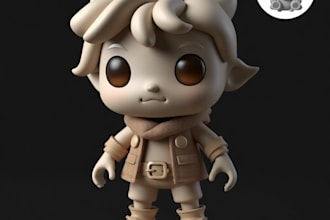sculpt 3d cute toy 3d action figure rendering 3d sculpting character toy