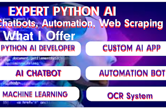 python ai bot, ai chatbot, ai automation, ai web app, web scraper, ocr, llm
