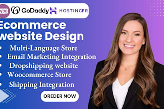 design webshop ecommerce, website on hostinger, godaddy, wix, shopify, bluehost