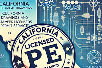 do tx, wa, ca, fl, ga electrical drawings USA stamped licensed permit drawing