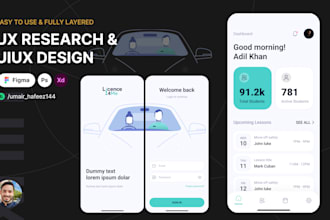 do UX research, UI UX design and UI UX redesign in figma