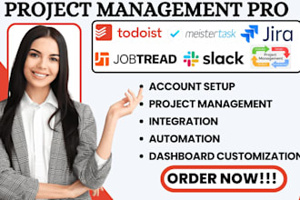 setup meistertask jobtread todoist jira workflow slack virtual assistant notion