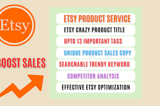 optimize etsy product listings, and etsy SEO product descriptions to boost sales