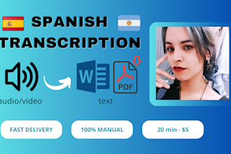 transcribe any spanish audio or video to text