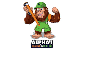 design mascot heating and cooling  logo