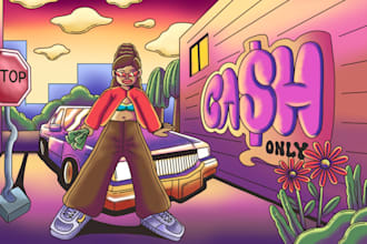make swag groovy hip hop rap illustration for your needs