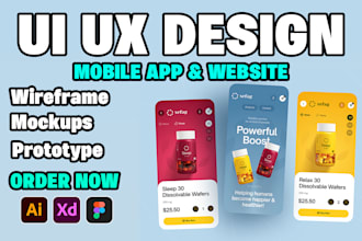 do mobile app design, website design, figma app design, UI UX design