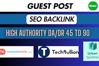 do guest posting services on merchant circle , tech bullion and urbans platter