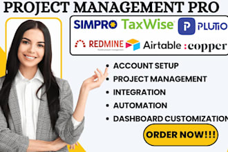 setup simpro taxwise plutio redmine copper crm wrike airtable project management