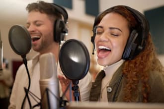 sing, record male and female lyrics, duet vocals, harmonies, duet backing vocals