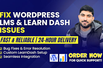 wordpress lms errors and learn dash issues fixed within 24 hours