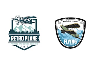 create vintage outdoor airplane aviation logo