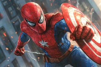 draw superhero custom portrait